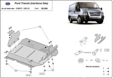 Acier plaque couvercle cache protection moteur Ford Transit -FWD (2007-2013)