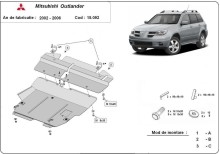 Acier plaque couvercle cache protection moteur Mitsubishi Outlander (2002-2006)