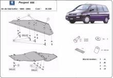 Acier plaque couvercle cache protection moteur Peugeot 806 (1995-2003)