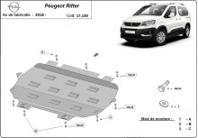 Acier plaque couvercle cache protection moteur Peugeot 2008 (2018-2026)
