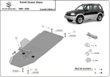 Stalowa Osłona skrzyni biegów Suzuki Grand Vitara - Aluminium (1999-2005)