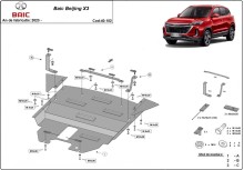 Acier plaque couvercle cache protection moteur Baic Beijing  X3 (2024-2026)