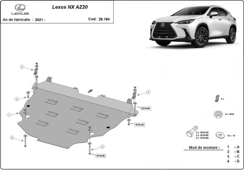 Stalowa Osłona pod silnik Lexus NX AZ20 (2021-2026)