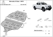 Acier plaque couvercle cache protection boîte de vitesses Mercedes X-Classe (2017-2020)
