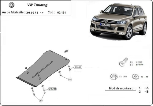 Stalowa Osłona skrzynia biegow VW Touareg 7P (2010-2018)