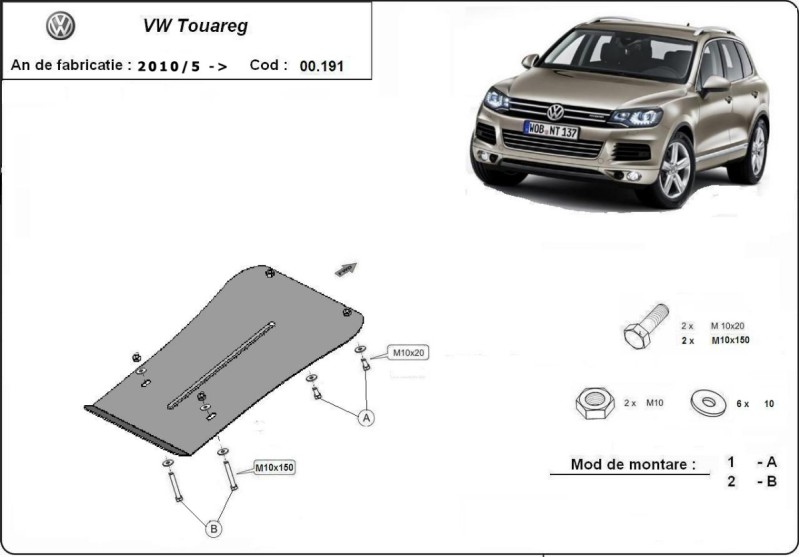 Stalowa Osłona skrzynia biegow VW Touareg 7P (2010-2018)