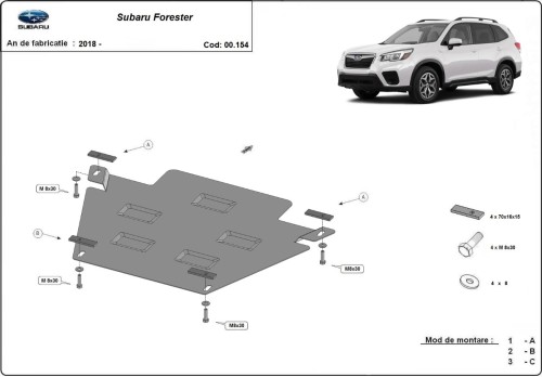 Stalowa Osłona skrzyni biegów Subaru Forester 5 (2018-2026)
