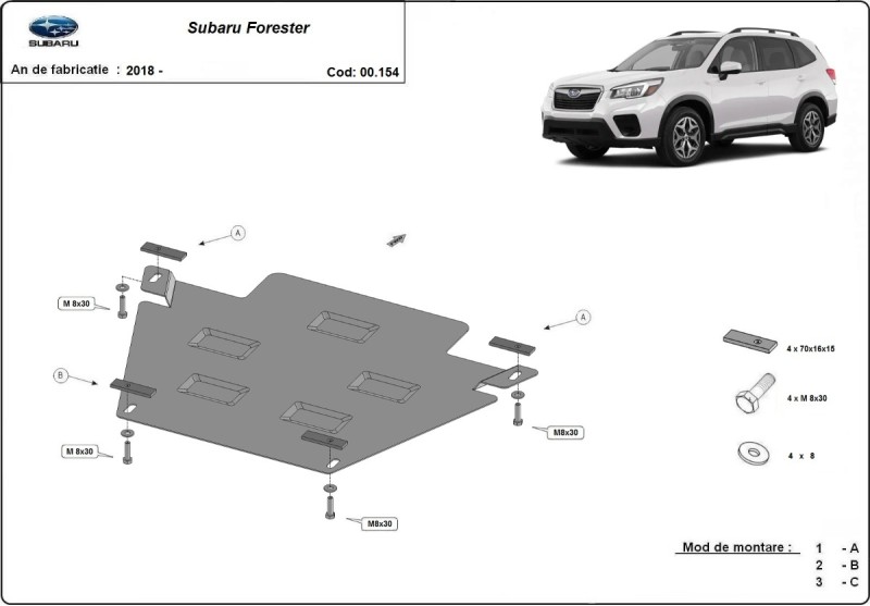 Stalowa Osłona skrzyni biegów Subaru Forester 5 (2018-2026)
