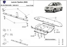 Acier plaque couvercle cache protection moteur Lancia Zeta (2003-2011)