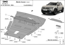 Aluminium Osłona pod silnik Dacia Duster- 4x2 (2024-2026)