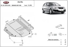 Acier plaque couvercle cache protection moteur Kia Sorento (2005-2011)