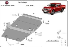 Acier plaque couvercle cache protection moteur Fiat Fullback (2016-2019)