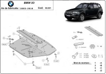 Acier plaque couvercle cache protection de radiateur BMW X3 (2003-2010)