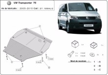 Aluminium plaque couvercle cache protection moteur Volkswagen Caravelle (2003-2015)