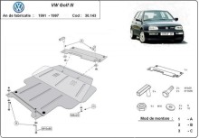 Acier plaque couvercle cache protection moteur Vw golf 5 (1991-1998)