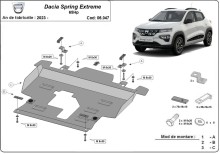 Acier plaque couvercle cache protection moteur Dacia Spring Extreme (2023-2026)