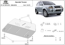 Acier plaque couvercle cache protection moteur Hyundai Veracruz (2004-2015)