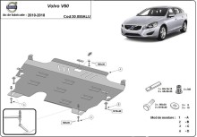 Aluminium plaque couvercle cache protection moteur Volvo V60 (2010-2018)