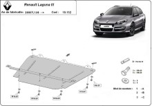 Acier plaque couvercle cache protection moteur Renault Laguna (2007-2015)