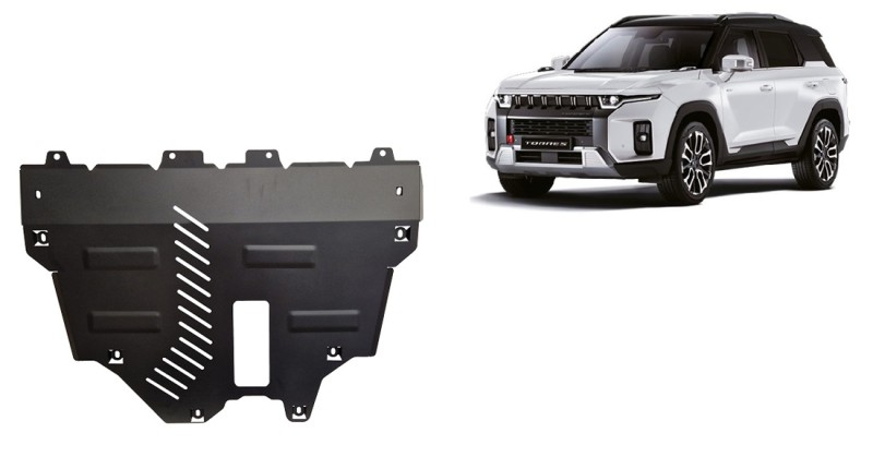 Acier plaque couvercle cache protection moteur Ssangyong Musso Grand (2022-2026)
