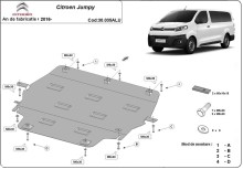 Aluminium plaque couvercle cache protection moteur Citroen Jumpy (2016-2026)