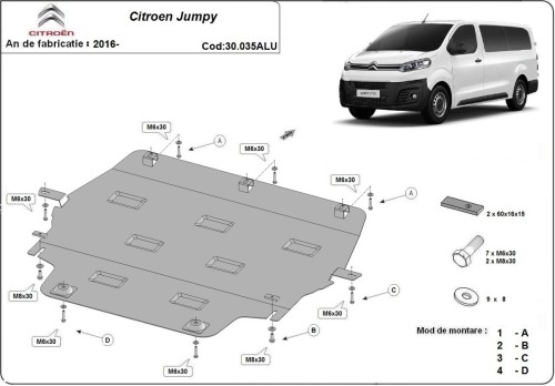 Stalowa Osłona pod silnik Citroen Jumpy Aluminium (2016-2026)