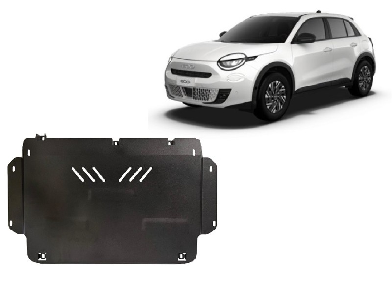 Acier plaque couvercle cache protection moteur Fiat 600 (2023-2026)