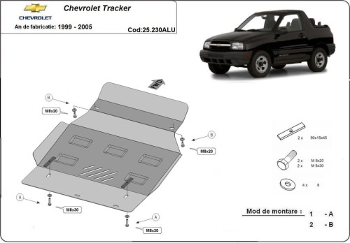 Aluminium Osłona pod silnik Chevrolet Tracker (1999-2005)