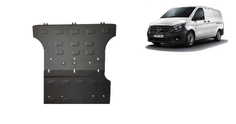 Acier plaque couvercle cache protection système Start-Go Mercedes V-Class W447, 4x2, 1.6 D (2014-2026)