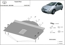 Acier plaque couvercle cache protection catalyseur Toyota Prius (2003-2009)