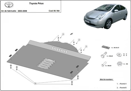 Stalowa Osłona pod katalizator Toyota Prius (2003-2009)