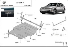 Aluminium plaque couvercle cache protection moteur Volkswagen Golf (1998-2006)