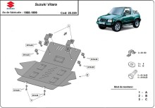 Acier plaque couvercle cache protection moteur Toyota Corolla Cross (1988-1999)