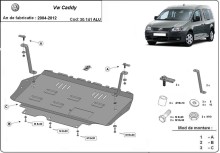 Aluminium plaque couvercle cache protection moteur Volkswagen Caddy (2004-2012)