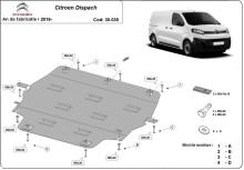 Acier plaque couvercle cache protection moteur Citroen Dispatch (2016-2026)