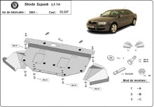Stalowa Osłona pod silnik Skoda Superb - 2.5 Tdi, V6 (2001-2008)