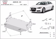 Acier plaque couvercle cache protection moteur Audi A6 (2011-2018)