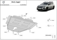 Aluminium plaque couvercle cache protection moteur Dacia Jogger (2021-2026)