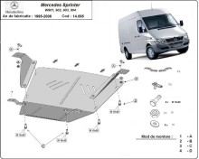 Acier plaque couvercle cache protection moteur Mercedes Vaneo W414 (1995-2006)