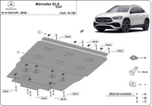 Acier plaque couvercle cache protection moteur Mercedes GLC X253 (2018-2026)