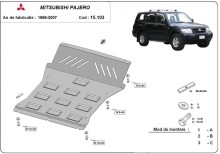 Acier plaque couvercle cache protection moteur Mitsubishi Pajero 3 (V60, V70) (1999-2007)