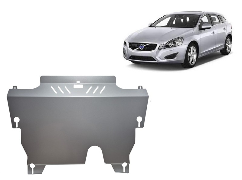 Aluminium plaque couvercle cache protection moteur Volvo V60 (2010-2018)