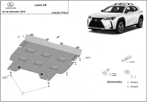 Aluminium Osłona pod silnik Lexus UX (2019-2026)