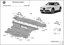 Acier plaque couvercle cache protection moteur Alfa Romeo Stelvio (2016-2026)