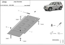 Acier plaque couvercle cache protection boîte de vitesses Jeep Cherokee (2001-2008)