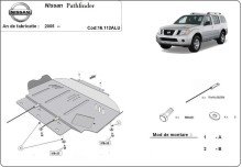 Aluminium plaque couvercle cache protection moteur Nissan Pathfinder (2005-2026)