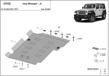 Acier plaque couvercle cache protection boîte de vitesses Jeep Wrangler (2017-2026)