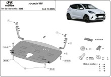 Acier plaque couvercle cache protection moteur Hyundai i10 (2019-2026)