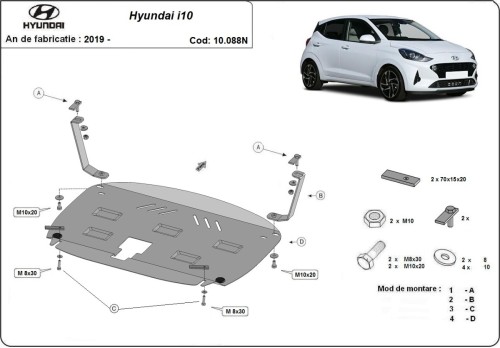 Stalowa Osłona pod silnik Hyundai i10 (2019-2026)