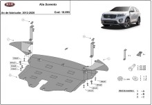 Acier plaque couvercle cache protection moteur Kia Sorento (2012-2020)